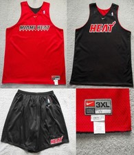 Miami Heat Jersey Shorts Nike Game Worn Issued Jordan Rodman Practice Reversible