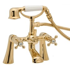 Deva TUD03/501 Tudor Traditional Gold Bath Shower Mixer Tap
