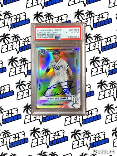 2021 1st Bowman Chrome Carson Williams Auto Refractor PSA Certified Auto