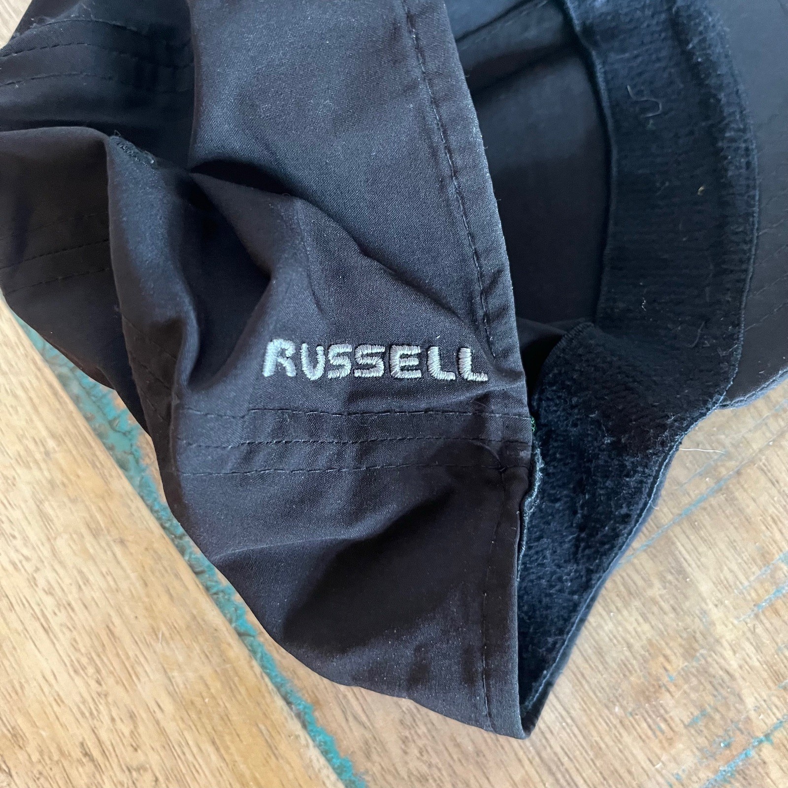 Solid Plain Black Russell Black Hat Adjustable Ad… - image 8