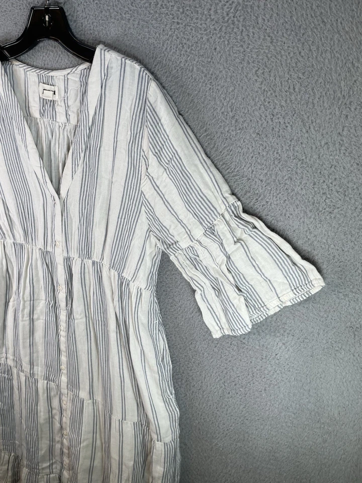 Pact Dress Women’s Medium White Organic Cotton Bell Sleeves Flare And Fit Gauzy - Image 4 of 4