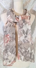 NWT APT.9 Oblong Floral Multifunctional Scarf/Wrap Metallic Accent Romantic Boho