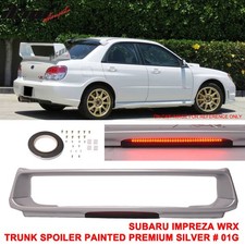 Fits 02-07 Subaru Impreza Wrx Sti Style Trunk Spoiler Wled Painted 01g Silver