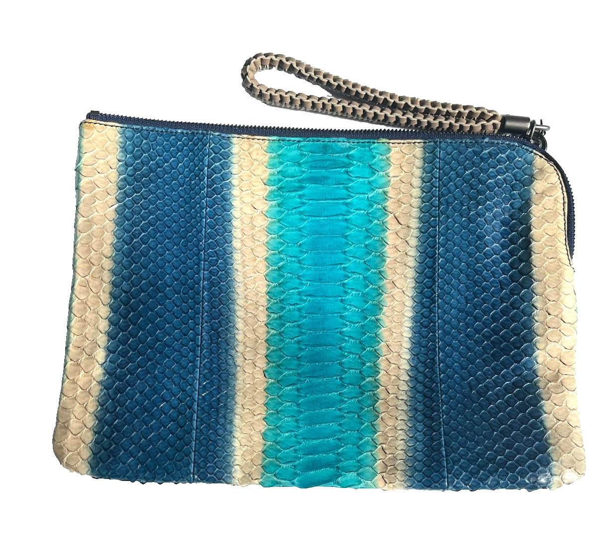 Nada SAWAYA Python Pouch Medium Size Blue Turquoi… - image 1