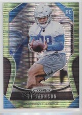 2019 Panini Prizm Rookies Neon Green Pulsar Prizm Ty Johnson #399 0b3