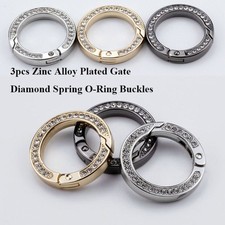 3pcs Round Carabiner 35mm Snap Clasp Clip Purses Handbags Buckles