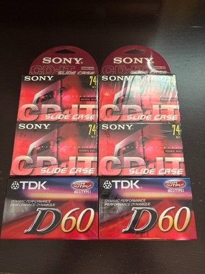 Sony & TDK HF High Fidelity CD Recording 6PCS Cassette. SEALED