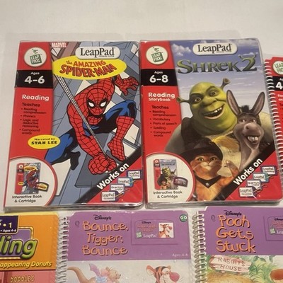 Leap Frog Leap Pad Lesen Lernen Paket X7 - Spiderman, Shrek, Findet Nemo