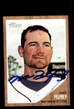 Signed Baseball Card Auto Mike Pelfrey 2011 Topps Heritage #183 New York Mets