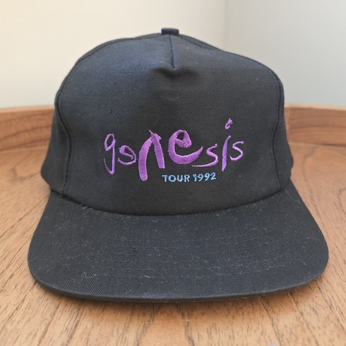Genesis Black Hat Tour 1992 Vintage Snap Back Phil Collins Alternative Prog Rock prezzo ebay