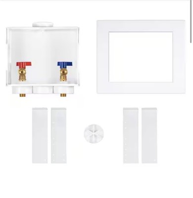 Oatey Washing Machine Outlet Box w/ Water Hammer Arresters 1/4'' Turn