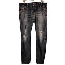 34 Heritage jeans mens 38x34 blue distressed denim Courage dark wash straight