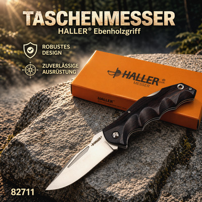 KAAN* HALLER  82711 | Ebenholz Griff Exklusives Taschenmesser 440 Stahl Messer