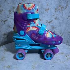 Roller Derby Fun Roll Youth Girls Size 3-6 Blue Purple Adjustable Quad Skates