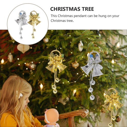 2Pcs Christmas Hanging Ornaments Dress-up Bell Pendants Christmas Decor Supply - Zdjęcie 3 z 12