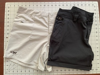 2Pairs Women s Outdoor Research Shorts Fit Like 6 Black And Beige Hiking/summer