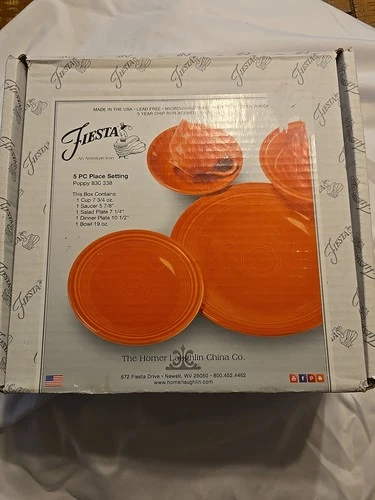 Fiesta NEW Poppy 830 338 5 Piece Place Setting~Fiestaware~In Box