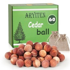 Cedar Balls 60 Pack Natural Aromatic Wood Scent Closet Drawer Freshener Round