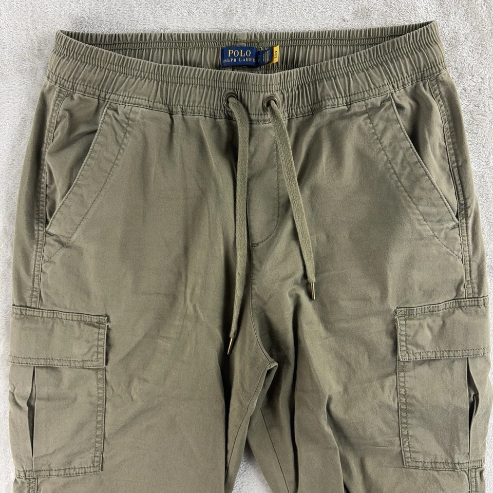 Polo Ralph Lauren Cargo Pants Mens Size Small Green Drawstring Jogger - Image 3 of 4