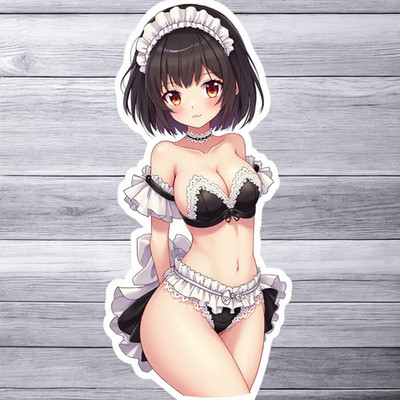 Pinup girl sticker vinyl decal anime maid girl lingerie sexy cosplay style