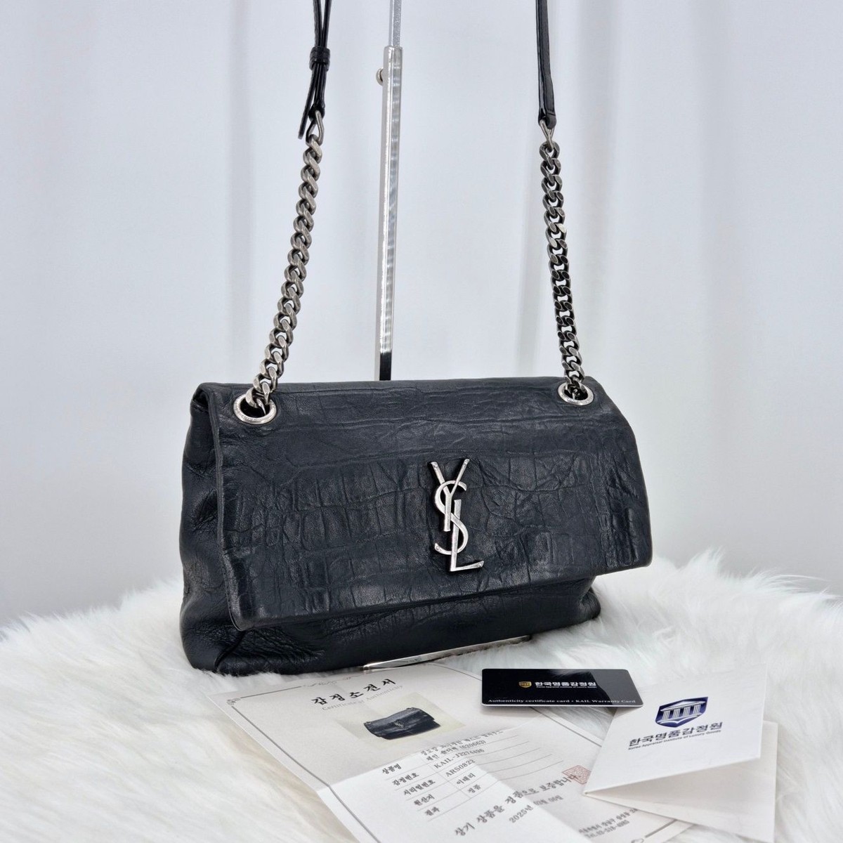 【SAINT LAURENT】CHAIN SHOULDER BAG Saint Laurent West Hollywood Chain Shoulder Bag Black