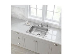 Glacier Bay 25 in All-In-One Single Bowl Kitchen Sink with Faucet and Drain