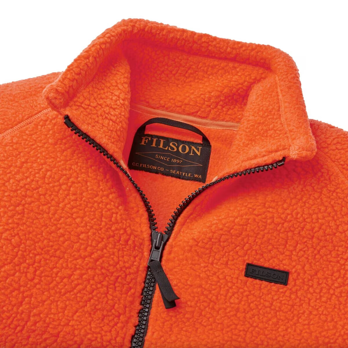 美品　FILSON フィルソン SHERPA LINED DECK JACKET Filson Sherpa Fleece Jacket 20117928 Flame Blaze Orange