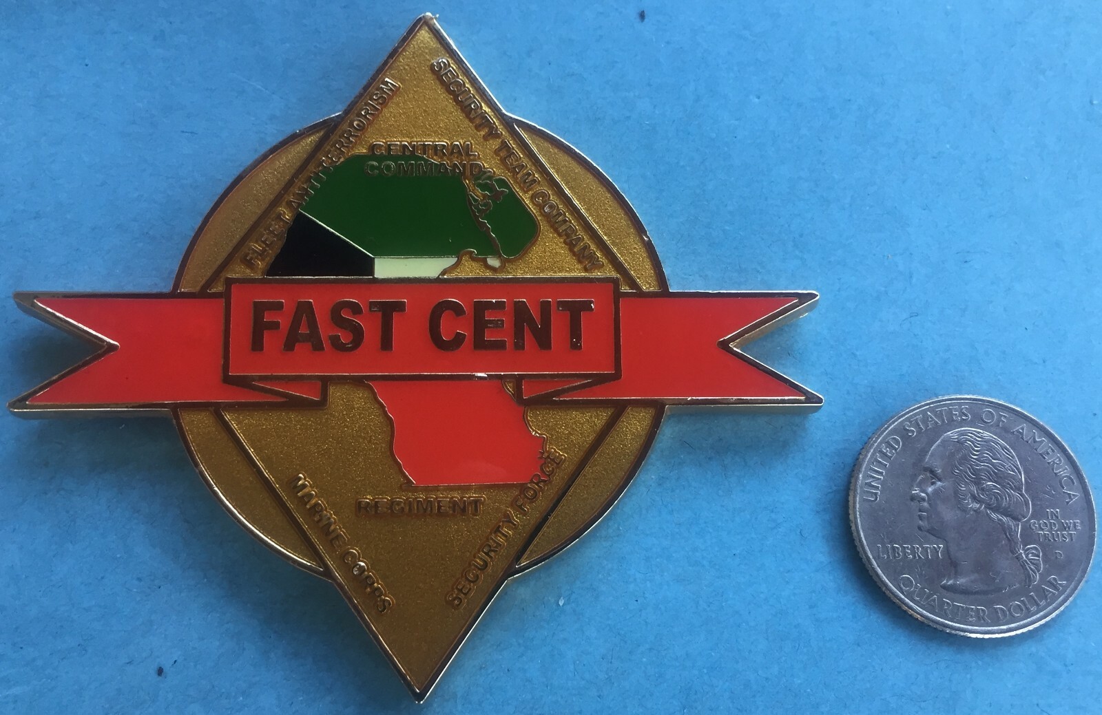 US MARINE CORPS CHALLENGE COIN FLEET ANTI-TERRORISM SECURITY TEAM (FAST) CENTCOM