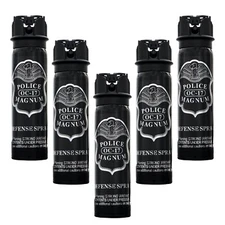 5 pack Police Magnum 4oz Flip Top pepper spray OC Defense Security Protection