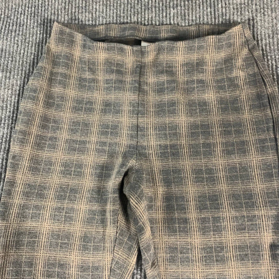 J Jill Pants Womens M Gray Ponte Leggings Pull On Stretch Plaid Comfort 29x27 - Image 4 of 4