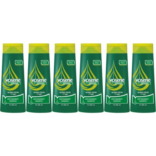6 x Vosene Original Medicated Shampoo 200ml Dandruff Prevention, All