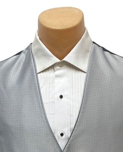 Men's Jean Yves Sterling Bali Silver Tuxedo Vest Free Shipping ML Tall - Picture 2 of 5