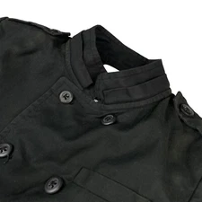 Urban Outfitters Men’s 100% Cotton Military Pea Coat Overcoat Black • Small