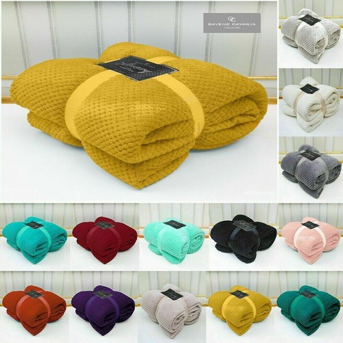 Luxury Popcorn Throw Fleece Warm Soft Large Blanket Sofa Bed Double