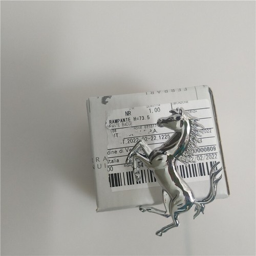 Ferrari Roma Rear Bumper Silver Horse Emblem Badge eBay