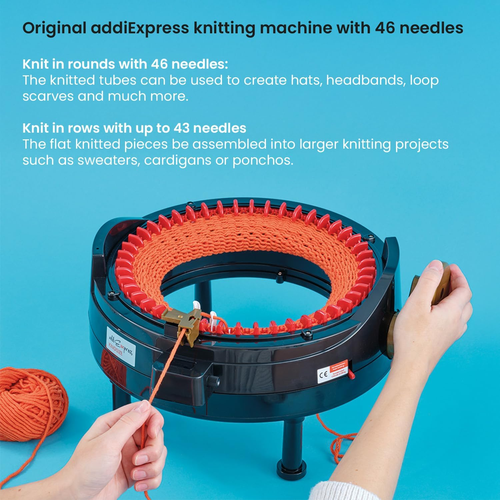 express King Size Knitting Machine, 46 Needles Circle Knit Loom Machine with Row - Picture 3 of 5