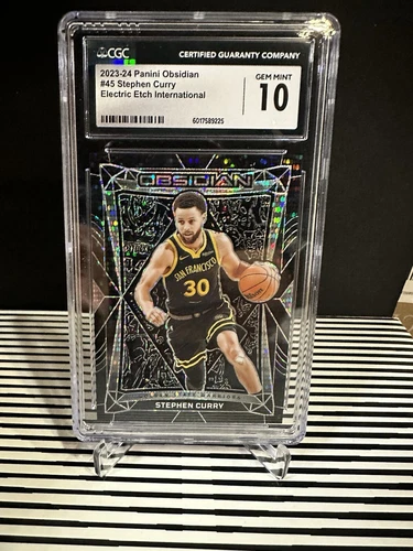 🔥2023-24 PANINI OBSIDIAN STEPHEN CURRY #45 ELECTRIC ETCH🔥GEM MINT 10 CGC
