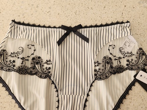 Fantasie High Rise Black White with Damask Lace Briefs Size 8 + Free Postage - Picture 3 of 4