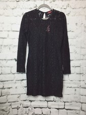 Nastygal Motel Elsa Rose Lace Black Bodycon Dress Size Large NWT