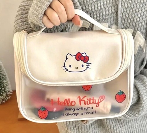 Hello Kitty Makeup Tote Bag Cosmetic Bag Hanging Toiletry Travel Bag Ships USA