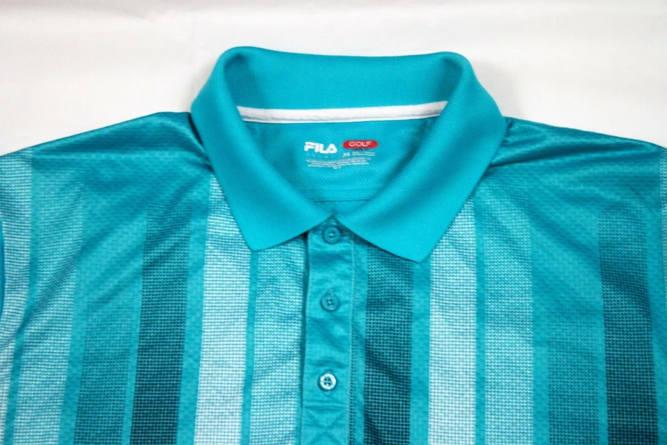 Camisa polo de golf Fila Sport calce atlético para hombre manga corta etiqueta talla mediana Foto 2 de 4