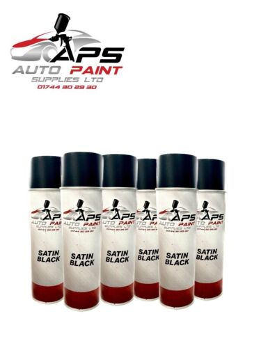X6 APS SATIN BLACK AEROSOL 500ML - TRADE SPRAY PAINT RATTLE CANS AUTO PAINT - Afbeelding 1 van 2