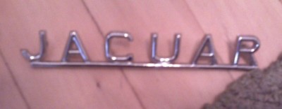 Jaguar  XJ12L 1970s REAR Trunk LID chrome 1 JAGUAR emblem, BS1004, BD26762