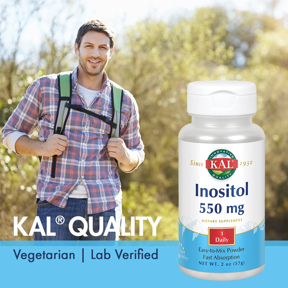 Polvo de inositol KAL 550 mg | Apoyo al cerebro, sistema nervioso y estado de ánimo, saludable Foto 4 de 4