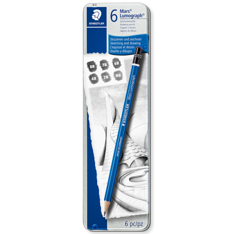 Staedtler Mars Lumograph 100 Graphite Pencil Tin (6pc)