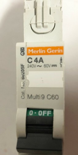 Merlin Gerin Multi9 C60 4A 60205F Breaker #11246 - Picture 3 of 8