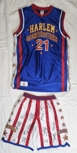 Harlem Globetrotters Basketball Uniform, Jersey & Shorts SIGNED / Autographed 21