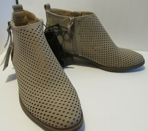 taupe perforated booties