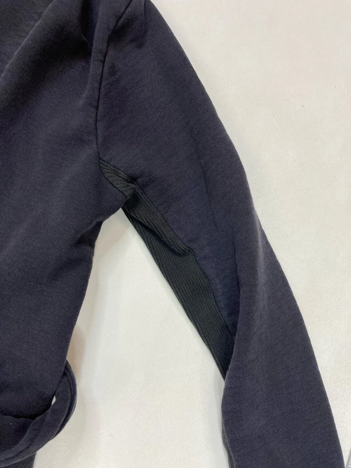 James Perse Tie Front Hooded Jacket Women Size 3 Large Black Cotton W0Y2371 - Image 2 of 4