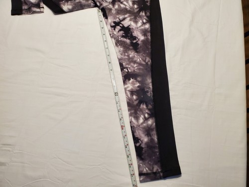 Justice Active Tie Dye Leggings Girls Size 8 Black Gray White Full Length Logo - Picture 13 of 15